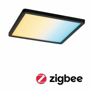 PAULMANN VariFit LED vestavné svítidlo Smart Home Zigbee Areo IP44 hranaté 230x230mm měnitelná bílá černá stmívatelné obraz