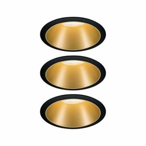 PAULMANN Vestavné svítidlo LED Cole 3x6, 5W černá/zlatá mat 3-krokové-stmívatelné 2700K teplá bílá 934.04 obraz