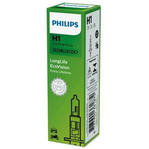 Philips H1 12V 55W P14, 5s LongLife EcoVision 1ks 12258LLECOC1 obraz