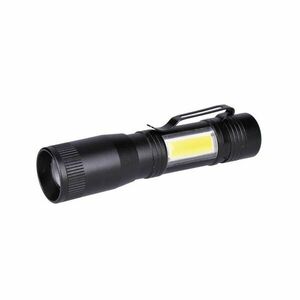 Solight LED kovová svítlna 3W + COB, 150 + 60lm, AA, černá WL115 obraz