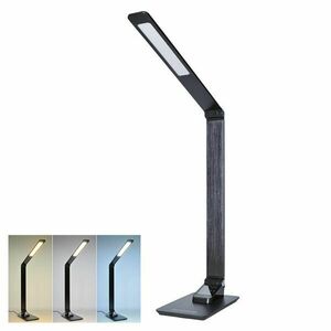 Solight LED stolní lampička stmívatelná, 8W, display, změna chromatičnosti, hliník, černá WO59-B obraz