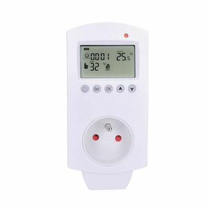 Solight termostaticky spínaná zásuvka, zásuvkový termostat, 230V/16A, režim vytápění nebo chlazení, různé teplotní režimy DT40 obraz