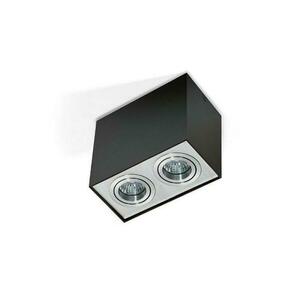 Stropní bodové přisazené svítidlo AZzardo Eloy 2 black/aluminium AZ1355 GU10 2x50W IP20 18, 5cm hranaté černo-hliníkové obraz