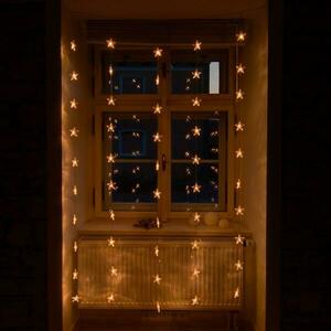 DecoLED Vánoční osvětlení do okna, propojovatelné, hvězdy, 1, 2x2m, teple bílá, 50 diod obraz