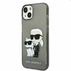 Pouzdro Karl Lagerfeld IML Glitter Karl and Choupette NFT pro Apple iPhone 14 Plus, černé obraz