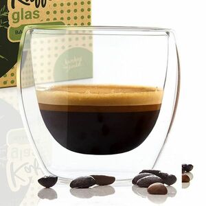 Bambuswald Sklenice na kávu, 100 ml, termosklenice, ruční výroba, borosilikátové sklo obraz