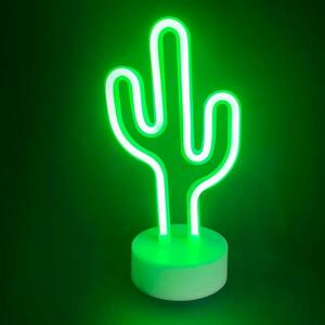 ACA Lighting KAKTUS 45 neonová LED lampička na baterie (3xAA)/USB zelená IP20 15x10x25.5cm X04455315 obraz