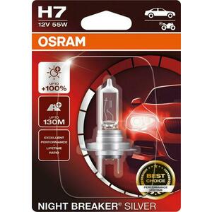 OSRAM H7 12V 55W PX26d NIGHT BREAKER SILVER +100% 1ks 64210NBS-01B obraz