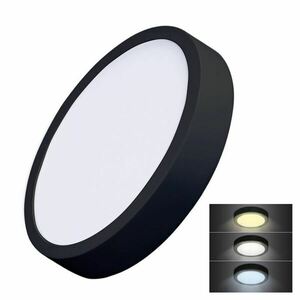 Solight LED mini panel CCT, přisazený, 24W, 1800lm, 3000K, 4000K, 6000K, kulatý, černá barva WD174-B obraz