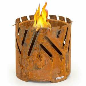 Blumfeldt Crown 3 v 1, ohniště, Ø 46 cm, odolné proti vodě a mrazu, grilovací deska, grilovací rošt, bambusová deska obraz