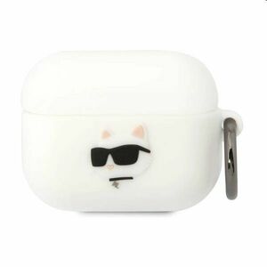 Karl Lagerfeld 3D Logo NFT Choupette Head silikonový obal pro Apple AirPods Pro, bílý obraz