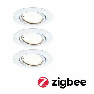 PAULMANN LED vestavné svítidlo Smart Home Zigbee Base Coin základní sada výklopné kruhové 90mm 20° 3x4, 9W 230V stmívatelné 3000K bílá 924.63 obraz