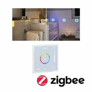 PAULMANN LumiTiles příslušenství Smart Home Zigbee Square Touch Modul IP44 100x10mm bílá umělá hmota/hliník obraz