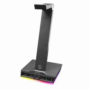 Speedlink Excello Illuminated Headset Stand, 3-Port USB 2.0 Hub, integrated Soundcard, black obraz
