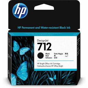 HP Černá inkoustová kazeta 712 DesignJet, 80 ml 3ED71A obraz