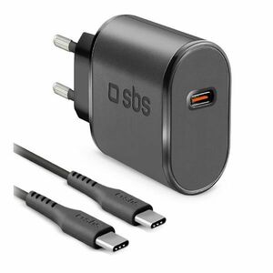 SBS Cestovní nabíjecí sada USB-C 15 W, kabel USB-C/USB-C, 1 m, černá obraz