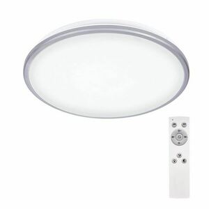 Solight LED stropní světlo Silver, kulaté, 24W, 1800lm, stmívatelné, dálkové ovládání, 38cm WO761 obraz