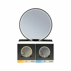 PAULMANN LED zrcadlo s osvětlením Miro IP44 měnitelná bílá 230V 10, 5W zrcadlo/černá mat obraz