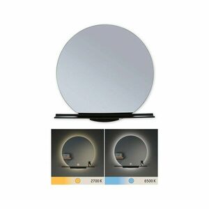 PAULMANN LED zrcadlo s osvětlením Miro IP44 měnitelná bílá 230V 11W zrcadlo/černá mat obraz