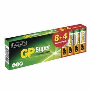 GP alkalická baterie SUPER AA (LR6) 8+4DB obraz