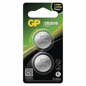 GP lithiová knoflíková baterie CR2016 2BL, 2 kusy obraz