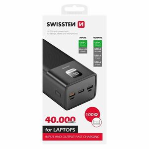 Swissten Power Line Powerbanka 40000 mAh 100W, PD, černá obraz