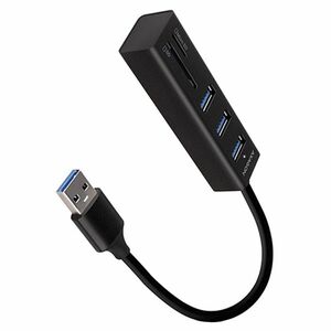 AXAGON HMA-CR3A 3x USB-A + SD/microSD, USB3.2 Gen 1 hub, metal, 20 cm USB-A kabel obraz