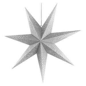 EMOS Vánoční hvězda papírová závěsná se zlatými třpytkami ve středu, bílá, 60 cm, vnitřní DCAZ08 obraz