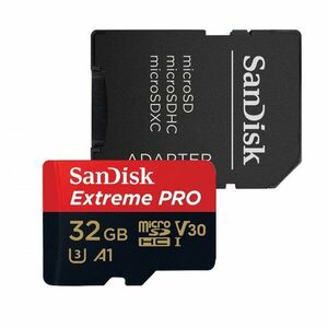 SanDisk Micro SDHC Extreme PRO 32GB + SD adaptér, UHS-I U3, Class 10-rychlost 100/90 MB/s (SDSQXCG-032G-GN6MA) obraz