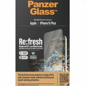 Ochranné sklo PanzerGlass Re: fresh UWF s aplikátorem pro Apple iPhone 15 Plus, černé obraz