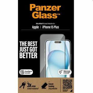 Ochranné sklo PanzerGlass UWF s aplikátorem pro Apple iPhone 15 Plus, černé obraz