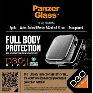 Tvrzené sklo Full Body D3O PanzerGlass pro Apple Watch 9/8/7 41 mm, clear obraz