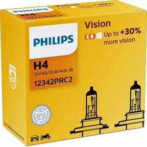 Philips H4 12V 60/55W P43t Vision +30% 2ks 12342PRC2 obraz