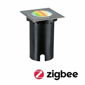 PAULMANN LED zemní svítidlo Smart Home Zigbee 3.0 Floor IP67 hranaté 110x110mm RGBW+ 4, 9W 230V kov kartáčovaný hliník obraz