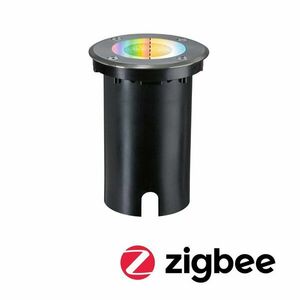 PAULMANN LED zemní svítidlo Smart Home Zigbee 3.0 Floor IP67 kruhové 110mm RGBW+ 4, 9W 230V kov kartáčovaný hliník obraz