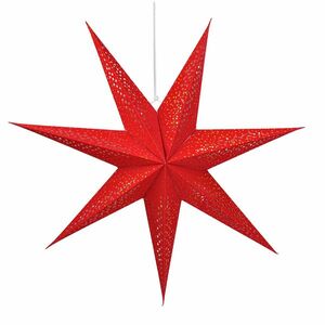 Solight LED vánoční hvězda červená, závěsná, 60cm, 20x LED, 2x AA 1V263 obraz
