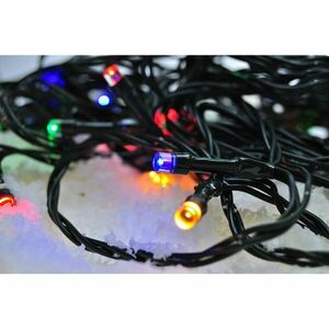 Solight LED venkovní vánoční řetěz, 100 LED, 10m, přívod 3m, 8 funkcí, časovač, IP44, vícebarevný 1V101-M obraz