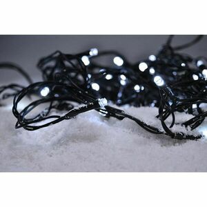 Solight LED venkovní vánoční řetěz, 50 LED, 5m, přívod 3m, 8 funkcí, časovač, IP44, studená bílá 1V110-W obraz