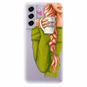 Odolné silikonové pouzdro iSaprio - My Coffe and Redhead Girl - Samsung Galaxy S21 FE 5G obraz