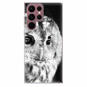 Odolné silikonové pouzdro iSaprio - BW Owl - Samsung Galaxy S22 Ultra 5G obraz