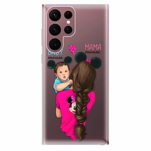 Odolné silikonové pouzdro iSaprio - Mama Mouse Brunette and Boy - Samsung Galaxy S22 Ultra 5G obraz