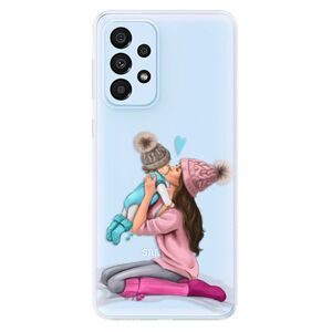 Odolné silikonové pouzdro iSaprio - Kissing Mom - Brunette and Boy - Samsung Galaxy A33 5G obraz