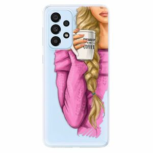 Odolné silikonové pouzdro iSaprio - My Coffe and Blond Girl - Samsung Galaxy A33 5G obraz