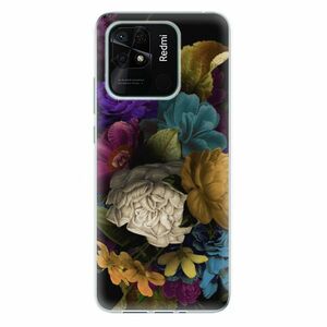 Odolné silikonové pouzdro iSaprio - Dark Flowers - Xiaomi Redmi 10C obraz