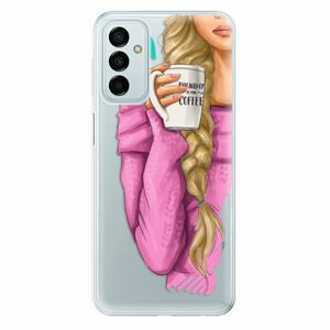 Odolné silikonové pouzdro iSaprio - My Coffe and Blond Girl - Samsung Galaxy M23 5G obraz