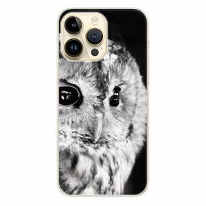 Odolné silikonové pouzdro iSaprio - BW Owl - iPhone 14 Pro Max obraz