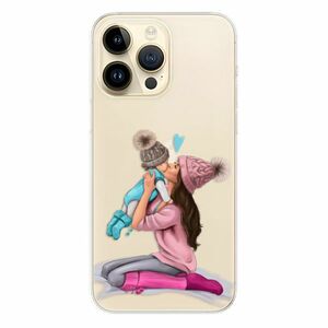 Odolné silikonové pouzdro iSaprio - Kissing Mom - Brunette and Boy - iPhone 14 Pro Max obraz