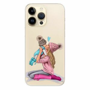 Odolné silikonové pouzdro iSaprio - Kissing Mom - Blond and Boy - iPhone 14 Pro Max obraz