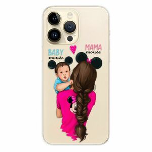 Odolné silikonové pouzdro iSaprio - Mama Mouse Brunette and Boy - iPhone 14 Pro Max obraz
