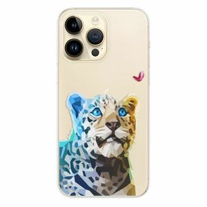 Odolné silikonové pouzdro iSaprio - Leopard With Butterfly - iPhone 14 Pro Max obraz